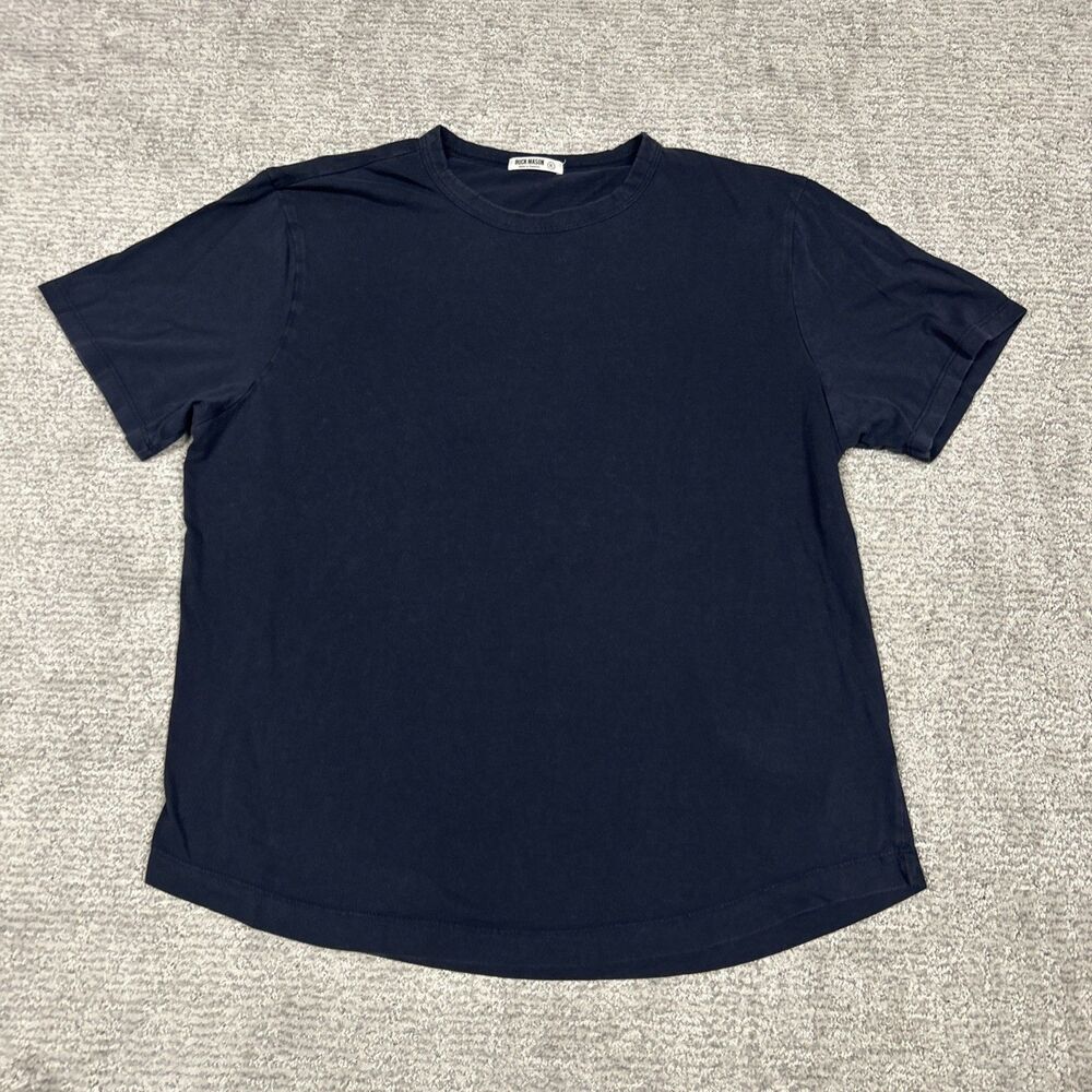 Buck Mason Tee Shirt Mens XL Classic Crewneck Curved Hem Navy Blue USA